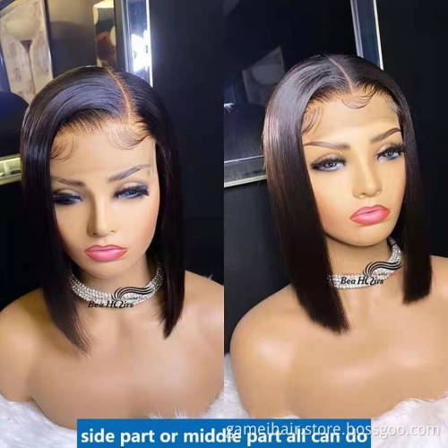 Straight Bob Wig Human Hair Cuticle Aligned Hd Full Lace Front Wig Raw Brazilian Virgin Human Hair Glueless Lace Frontal Wig